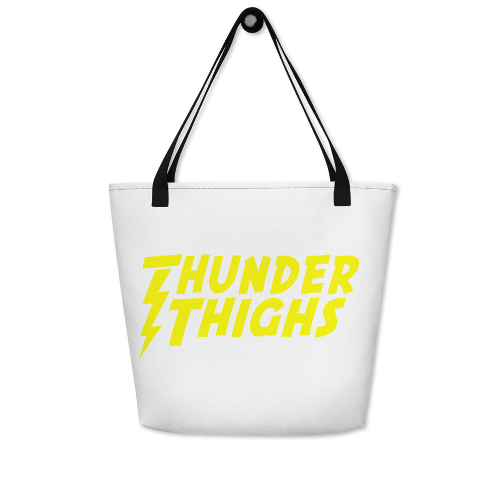 Thunder Thighs White Beach Bag | Mami Says